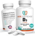 1500 UI Vitamine D3-100 Comprimés Vitamine D3 pour la santé cardiaque, le soutien immunitaire et la fonction musculaire - Suppléments Vitamine D à dose élevée pour les femmes et les hommes - 35,7 mcg Vitamine D3 Comprimés