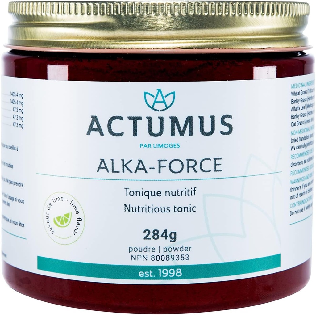 Alka-Force - Nussisches Tonpulver, liefert Vitamine, Mineralstoffe, Antioxidantien und Aminosäuren, hergestellt mit organischen und wild gepflückten Zutaten | 284g Flasche, Lime Flavor