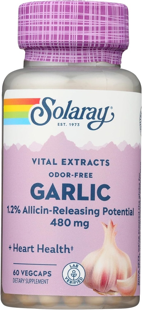 SOLARAY Supplément à l'ail, 500mg, 60 Nombre