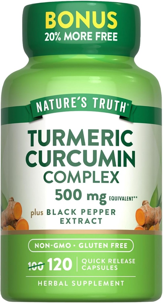 Verità naturale curcuma curcuma complesso 500 mg più pepe nero estratto, 12... - Acquistare pacchetti e risparmiare (Pack of 2)