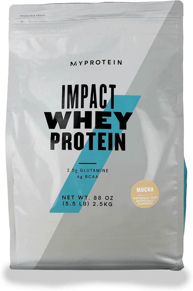 Myprotein - Isolato di siero di impatto - Polvere di proteine del siero - Miscela naturale di bevanda aromatizzata - assunzione giornaliera di proteine per prestazioni superiori - Mocha (5.5 lbs, confezione da 1)