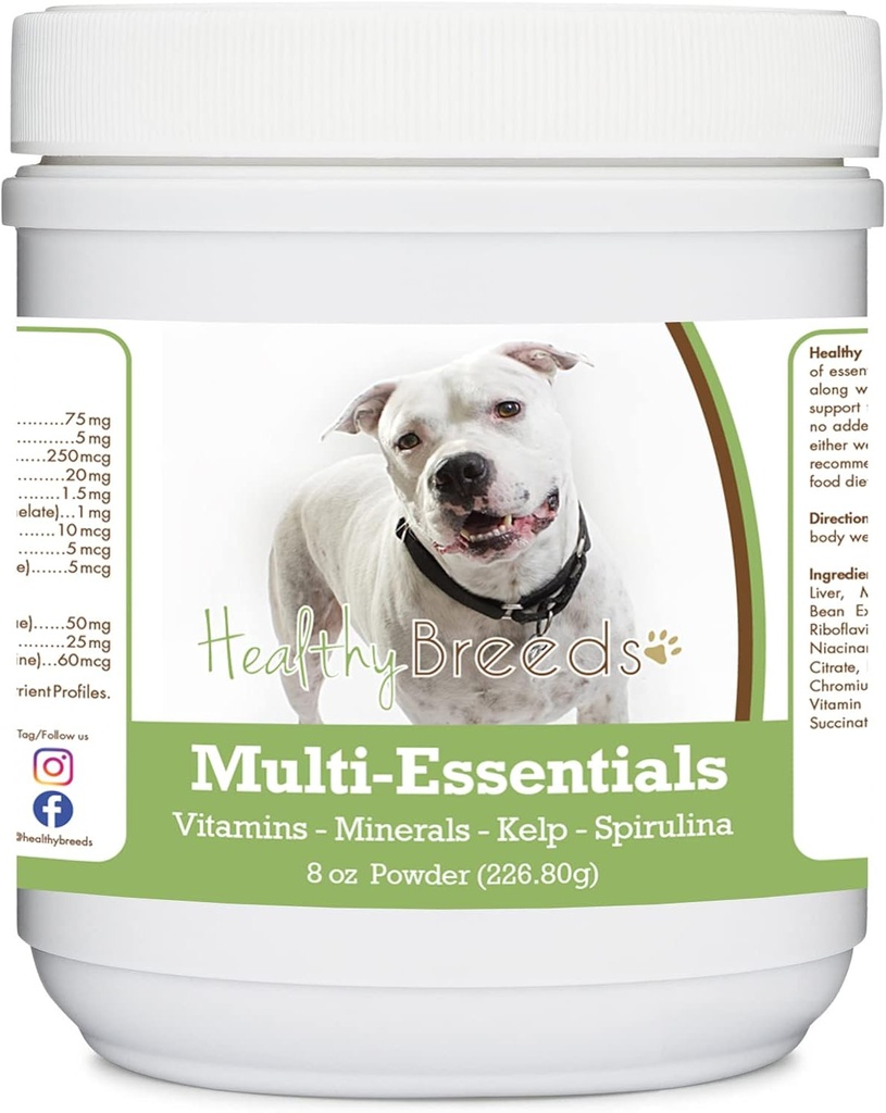 Toro di petto sano, bianco, polvere multi-estentiale per cani - un integratore ideale di vitamine, minerali e antiossidanti per il vostro cane - 8 oz