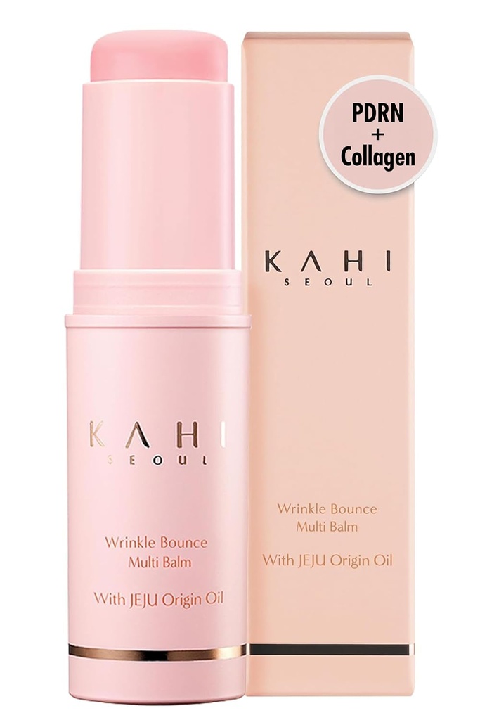 KAHI Wrinkle Bounce Multi Balm Stick | PDRN Collagen Falten Stick | Korean Skin Care |All-in-One Hydrating Lip Balm Eye Cream Neck Cream Make Up Base & Face Mist Moisture Balm