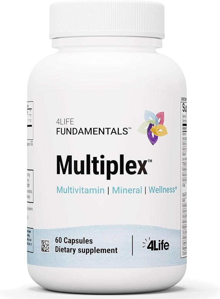 4Life Multiplex, 21 vitamine essenziali e minerali, Supporta la salute e il sistema immunitario con vitamine A, B, C, zinco, biotina e altro ancora - 60 capsule