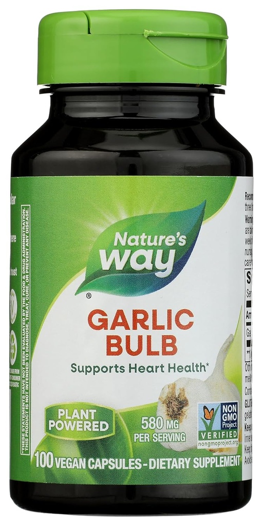 Natures Way Bulbe d'ail Capsule végétarienne, 100 ct
