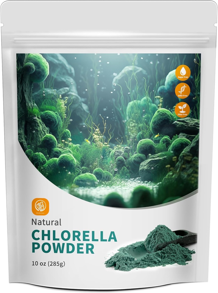 Chlorella Pulver Natürlich mit 10 Unzen - Chlorophyll-Pulver, unterstützt Immunsystem & Liver Funktion, Halten Sie Jugend, Vegan, reich an Vegan Protein und Vitamine.