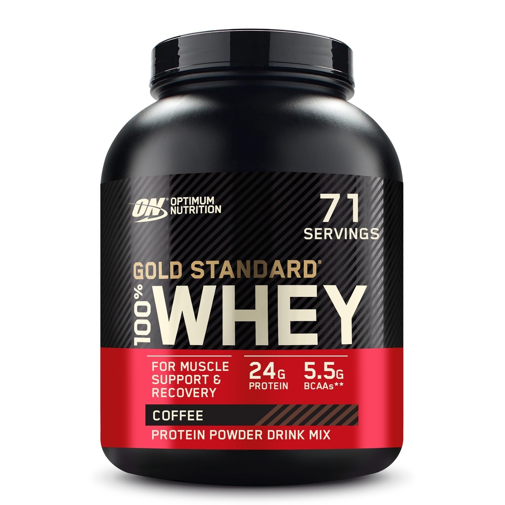 Optimum Nutrition Gold Standard 100% Whey Protein Pulver, Kaffee, 5 Pfund (Packaging Mai Vary)