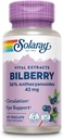 SOLARAY Bilberry Berry Extract 42 mg, Eye Health & Circulation Support, con 36% Anthocyanosides, Vegan, 60 VegCaps