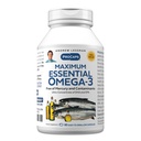 ANDREW LESSMAN Maximum Essential Omega-3 Unflavored, 60 Softgels - Ultrareines Omega-3-Fischöl 1200 mg-High DHA, kein Quecksilberpräparat klein, leicht zu schluckende Fischölkapseln