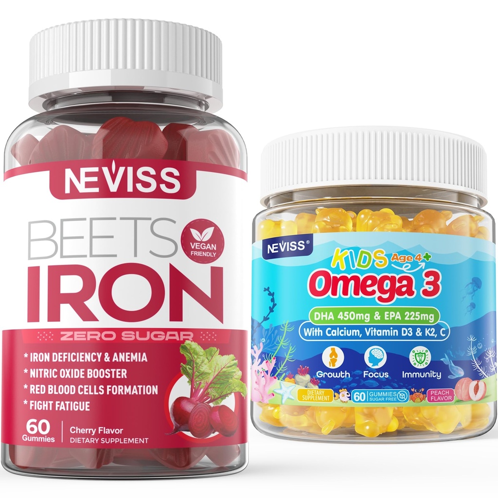 Gommies de fer 2 Pack + Enfants Omega 3 Gommies 2 Pack
