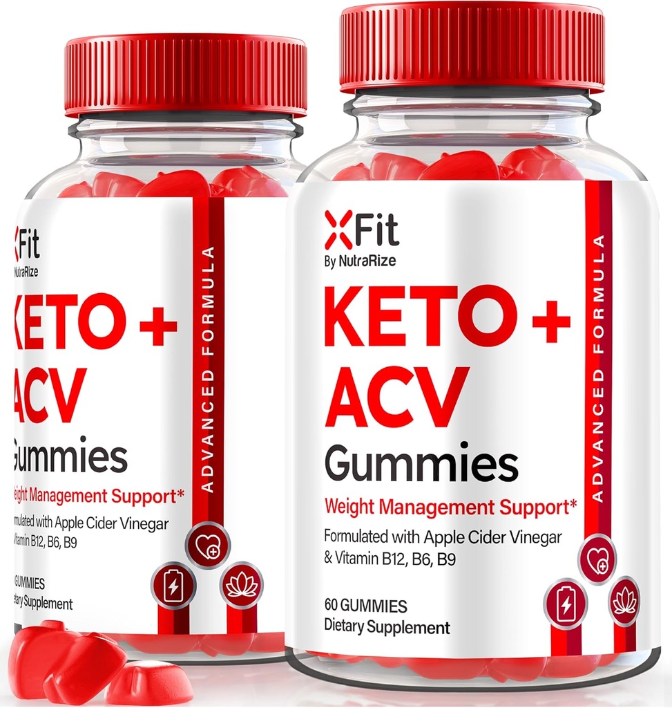 NutraRize (Pack mit 2 Xfit Keto Gummis für Weight Loss, Official X Fit Keto+ACV Gummies, All-Natural Apple Cider Essig 1000MG, Premium Gummy für Gesundheit und Fitness, Gomitas Review (120 Gummies)