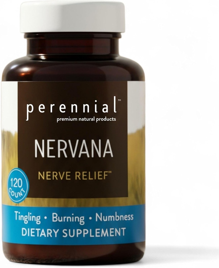Perennial Nervana – Herbal Nerve Support & Mood Balance Formel | Pflanzenbasierte Mischung mit Lavender, Passionflower, Corydalis, Lobelia & Prickly Ash Bark | 120 Vegetarische Kapseln | 40-tägige Versorgung