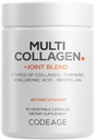 Codeage Multi Collagène Protéine + supplément de mélange articulaire, acide hyaluronique, bromélaine, curcuma, gingembre, boswellie, astaxanthine - collagène bovin hydrolysé - 5 types de collagène - non-OGM - 90 capsules