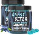 DYALE Beast Bites Creatine Bites - 5g Creatine Monohydrate Per Servieren - Kein Zucker oder künstliche Farben - Low-Calorie, Vegan & Halal - Blaue Himbeere Geschmack - 30 Gummi (2pcs)