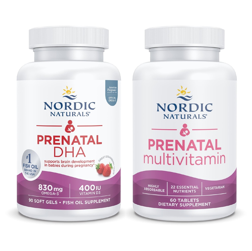 Nordic Naturals Prenatal Starter Pack - Prenatal DHA und Prenatal Multivitamin Tablets