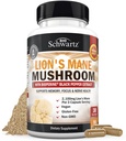 BioSchwartz Organic Lions Mane Supplement Capsule (90 Count) 2100mg Lions Mane Mushrooms con BioPerine per Max Absorption, Active Compound verificato, Nootropic Brain Supplements for Memory and Focus