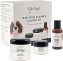 Eye Envy Dog Tear Stain Deleter Kit de démarrage. 100% naturel, sûr. Contient: Solution de tache, Pads d'applicateur, et poudre de tache. Fabriqué aux États-Unis