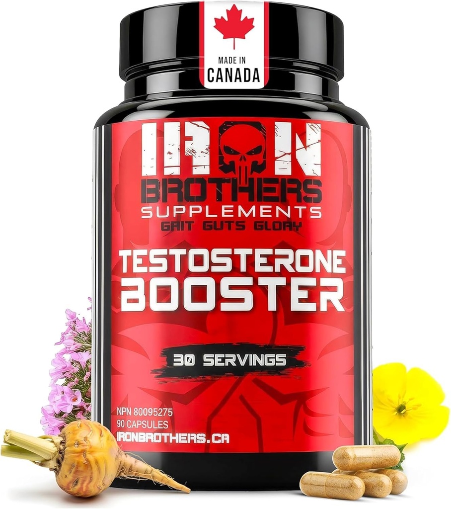 Iron Brothers Supplements Testosterone Booster per gli uomini, 90 capsule | integratori di testosterone per gli uomini per aumentare la crescita del muscolo | Blocker | promuove la perdita grassa & aumentare le prestazioni - 30 giorni