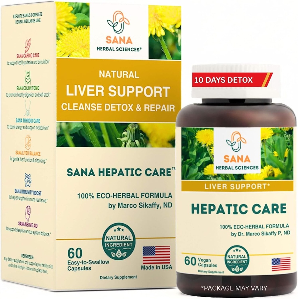 Nettoyer et détoxer le foie actif – Formule à base de plantes de 1800mg avec du chardon de lait biologique, du curcuma et de la racine de dandelion – soutient la réparation du foie gras et la santé quotidienne du foie – par Sana Herbal