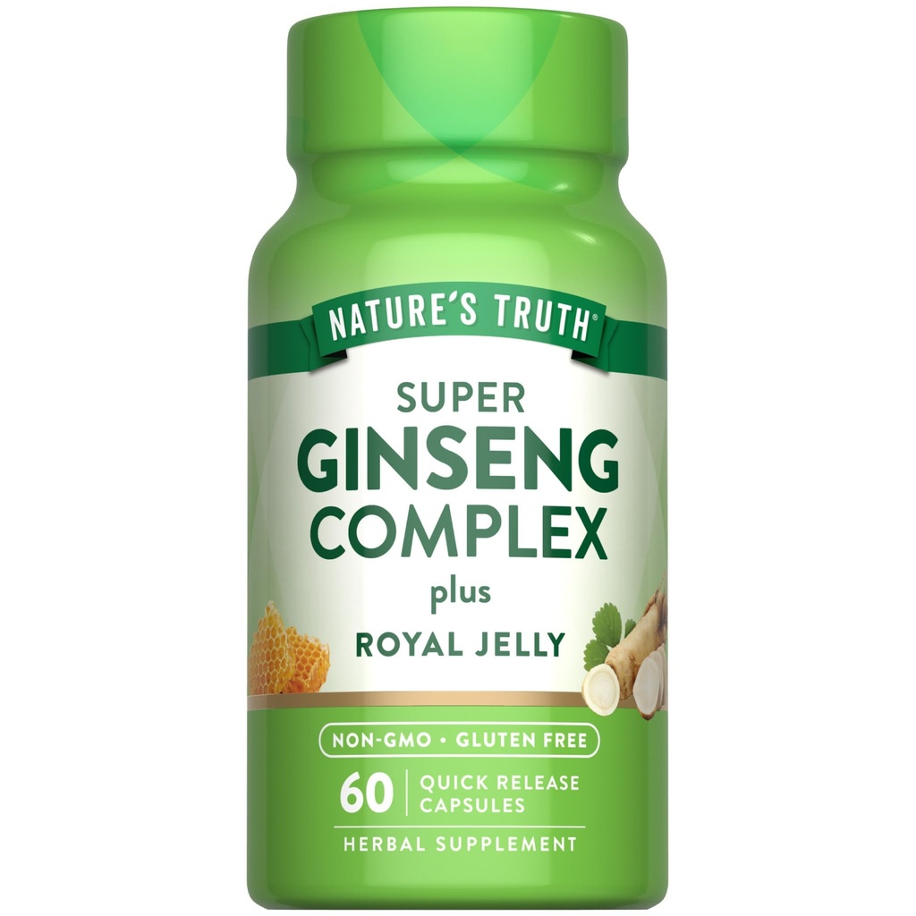Nature's Truth Super Ginseng Complex | 60 Kapseln | mit Royal Jelly | Non-GMO & Gluten Kostenlose Ergänzung