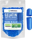 XPRS Nutra Size 5 capsule vuote - 100 conta molto piccole capsule di Gelatina vuota - pillole di riempimento della capsula fai da te - capsule di gel di pillole riempibili per integratori di vitamina Do-It-Yourself (blu)