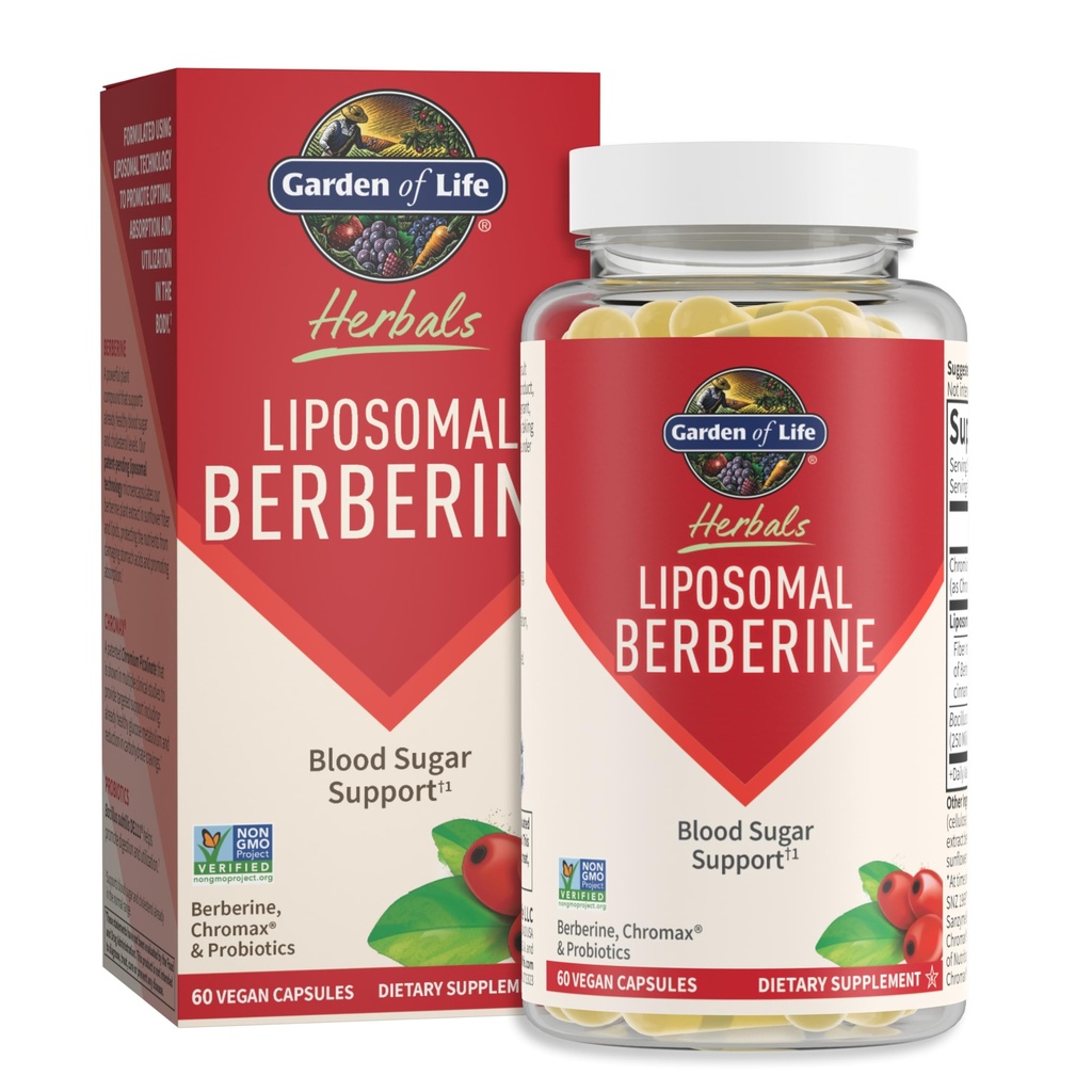 Garten des Lebens Liposomal Berberin und Chromium Picolinat für bereits gesunden Blutzucker, Glucose Metabolismus und Cholesterin-Probiotika für einfache Verdauung-Non GMO, Glutenfrei, Kosher, 30 Portionen