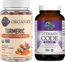 Garten des Lebens Bios Turmeric Inflammatory Response Gummy, 120ct & Vitamin Code Hohe Potenz Raw Zink, 60ct