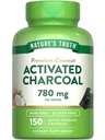 La vérité de la nature a activé les capsules de charbon 780 mg de 150 pilules de Coconut Shells