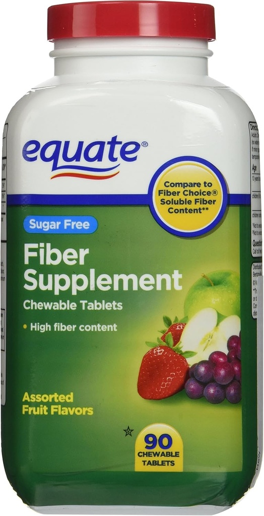 Equate - Fiber Supplement, 90 Chewable Tablets (Compare to Fiber Choice)