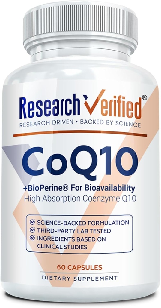 Recherche Verified CoQ10-100% Pure Extra Strength 300mg CoQ10 – Amélioration de l'absorption et de la biodisponibilité avec la biopérine - Boost antioxydant niveaux, améliorer la santé cardiovasculaire, 60 gélules végétaliennes
