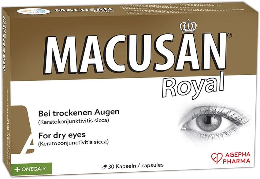Royal Dry Eye Tablets | Pillen für gesunde Macula der Augen | Eye Vitamin & Mineral Supplement mit Lutein, Zeaxanthin & Omega-3 | Eye Health Supplements für gute Vision