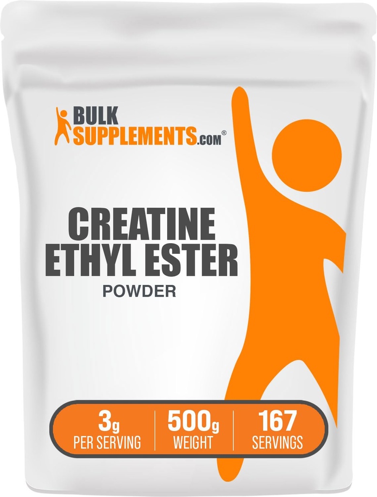 BulkSupplements.com Kreatin Ethylester HCl Pulver - Kreatinergänzung, Kreatin Ethylester Pulver - Unflavored & Glutenfrei, 3g pro Servierung, 500g (1.1 lbs) (Pack von 1)