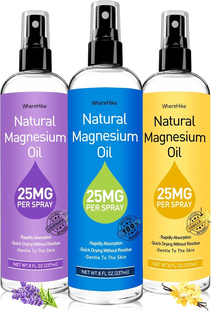 Magnesium-Spray, reines Magnesium-Öl-Spray für Füße,Ideal-Geschenk für Muskelrelaxation &Better Sleep,Rapid Absorption, Qual Trocknung ohne Rückstände-Unflavored.