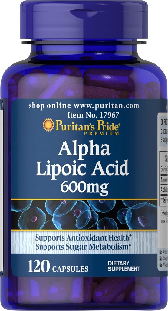 Puritan's Pride Alpha Lipsäure 600 Mg, 120 Zähler