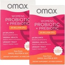 Complesso di prebiotici e probiotici Omax pacchetto per le donne, equilibrio di pH, salute vaginale, tratto urinario, lievito, prevenzione UTI/BV, Bloating pH 20 miliardi di CFU | Vegan, organico, senza glutine, 60 Vege-Capsules