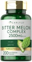 Carlyle Bitter Melon Capsules 2500 mg, 200 Count, 200 Extrait sans OGM et sans gluten Supplément complexe