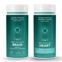 Iwi Life Brain & Heart Omega-3 Bundle, 30 Servings, Vegan Plant-Based Algae Omega 3, Krill & Fish Oil Alternative, No Fishy Aftertaste