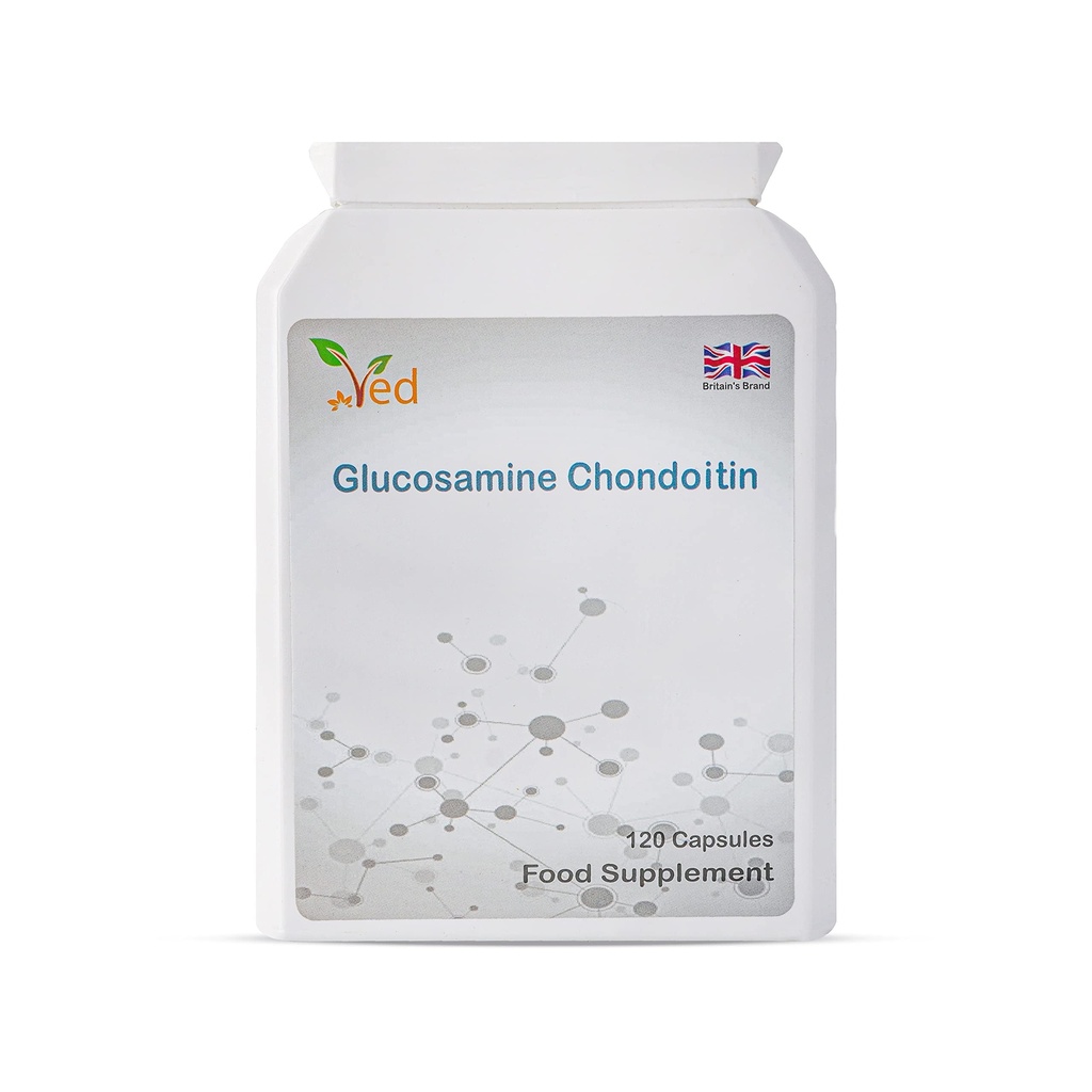 Ved Glucosamine Chondroitin Turmeric Vitamin C | Joint Support Supplement |Non-GMO, Gluten Free | 120 Kapseln | 60 Tage Versorgung.