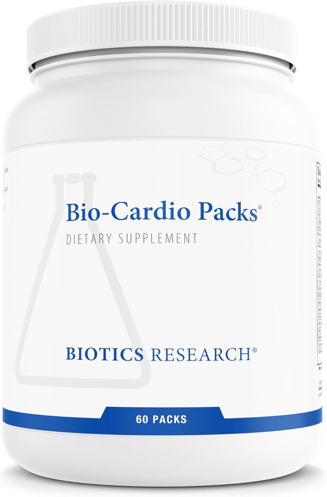 BIOTICS Research Bio Cardio Packs Convenient Daily Supplement Packets for Heart Health, Essential Fatty Acids, Comprehensive Nutritional Formula, Cardiovascular Health 60 Packs