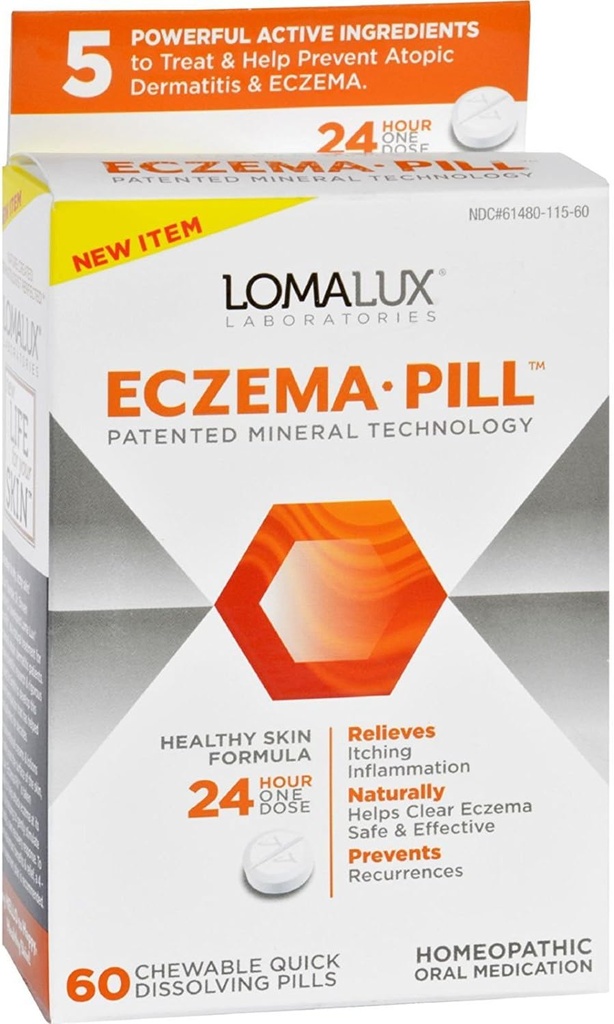 Loma Lux Laboratories Acne Eczema - Masticabile - Smaltimento rapido - 60 Conte