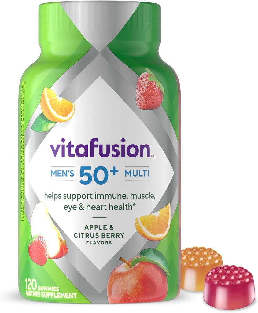 Vitafusion Uomo 50+ Multivitaminico giornaliero, Vitamine gommose, 120 Ct