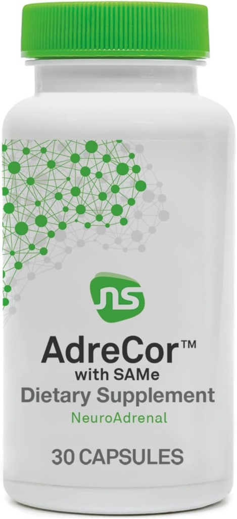 Suppléments de soutien adrénal NeuroScience pour les femmes et les hommes - AdreCor avec le même - Aide à combattre la fatigue adrénale et promouvoir le soutien de l'humeur - avec L Tyrosine + vitamine activée B6 et vitamine B12 (30 capsules)