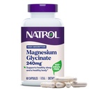 Natrol Suppléments de glycinate de magnésium 240 mg - Haute absorption - Glycinat de magnésium calme pour le sommeil - 60 capsules, 30 jours d'approvisionnement