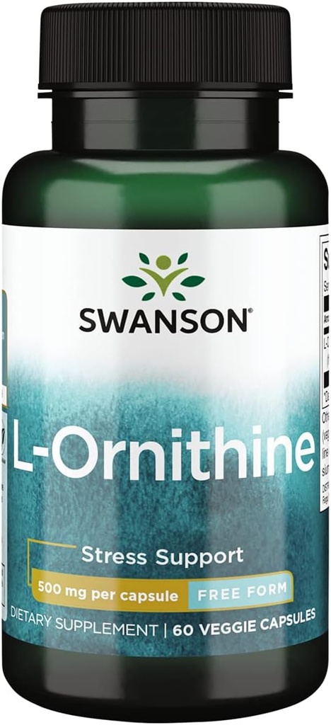 Swanson L-Ornithin Aminosäure 500 Milligramme 60 Veg Kapseln