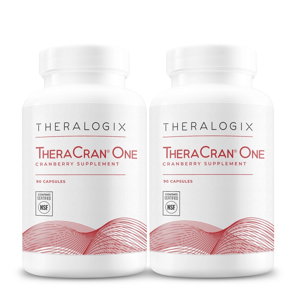 Theralogix TheraCran One Capsules de canneberge - 180 jours d'approvisionnement - Supplément de canneberge pour les hommes et les femmes - Pilules de canneberge pour soutenir la santé urinaire* - 36mg PACs par gélule - Certifié NSF, 180 Coun