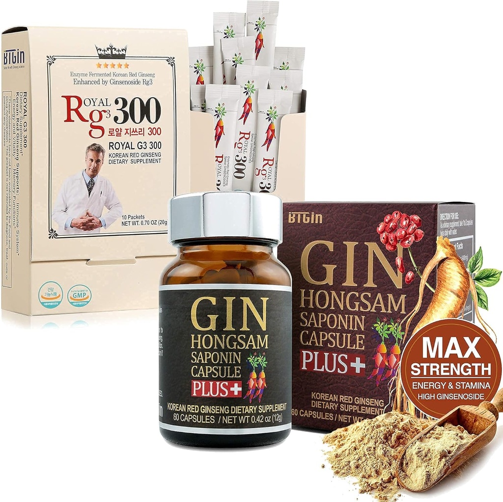 Gin Hongsam + RG3 300 Premium Bundle Koreanischer Roter Ginseng