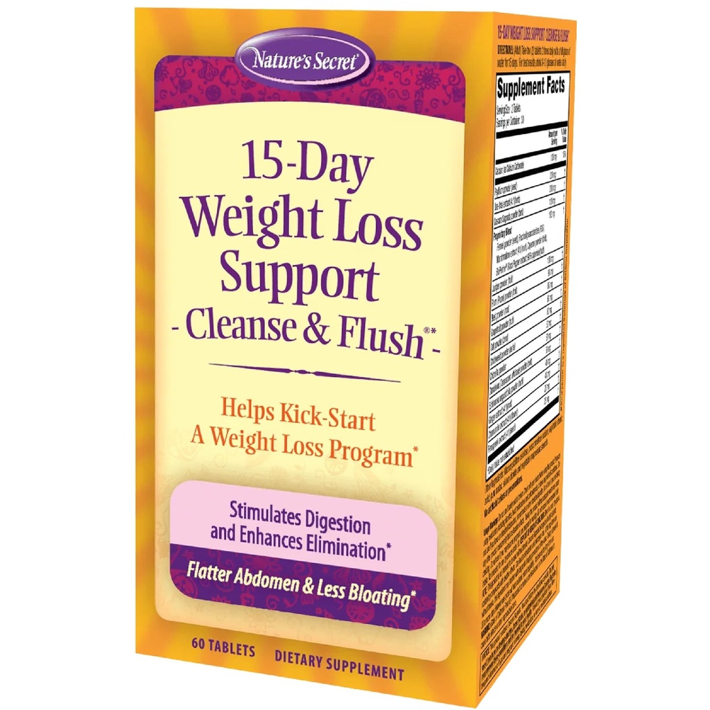 Il supporto per la perdita di peso di 15 giorni della natura e il potenziamento dell'energia naturale - Cleanse & Flush Stimola la digestione, migliora l'eliminazione della tossina & Bloating ridotto con erbe e probiotici di guarigione - 60 compresse