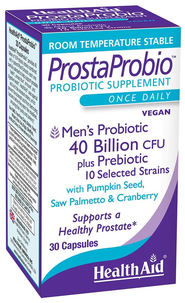 Probiotique quotidien ProstaProbio Hommes – 10 souches avec prébiotique, graines de citrouille, sciure Palmetto et canneberge