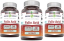 Erstaunliche Formeln Folsäure 1000 mcg (1 mg) Tabletten Supplement | Vitamin B9 | Non-GMO | Gluten Free | Made in USA (240 Count | 3 Pack)