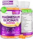 Magnesio Glycinate Gummies Supplemento per Adulti Donne, Magnesio Gummie con L-Threonate, Ashwagandha, Vitamina B6- Sonno, Relax, Calma, Energy, Vegan, Sugar Free, 60 Conte